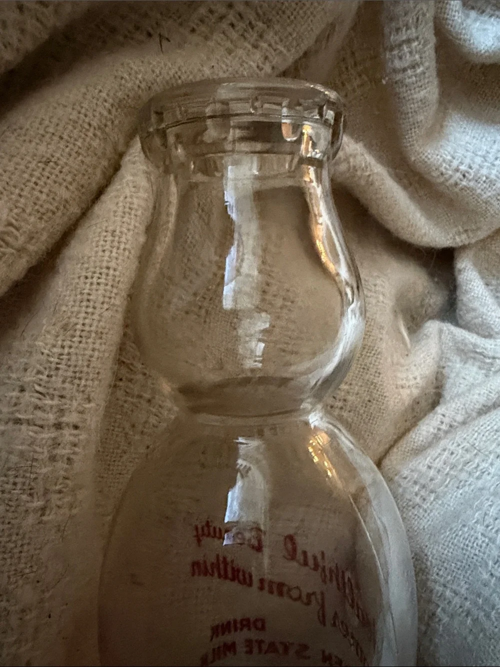 Vintage Clear Glass Milk Bottle